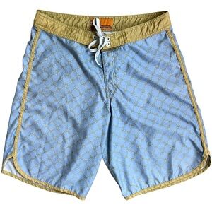 Paul Frank Board Shorts PF Skull Crossbones Allover Print Swim Trunks Size 32